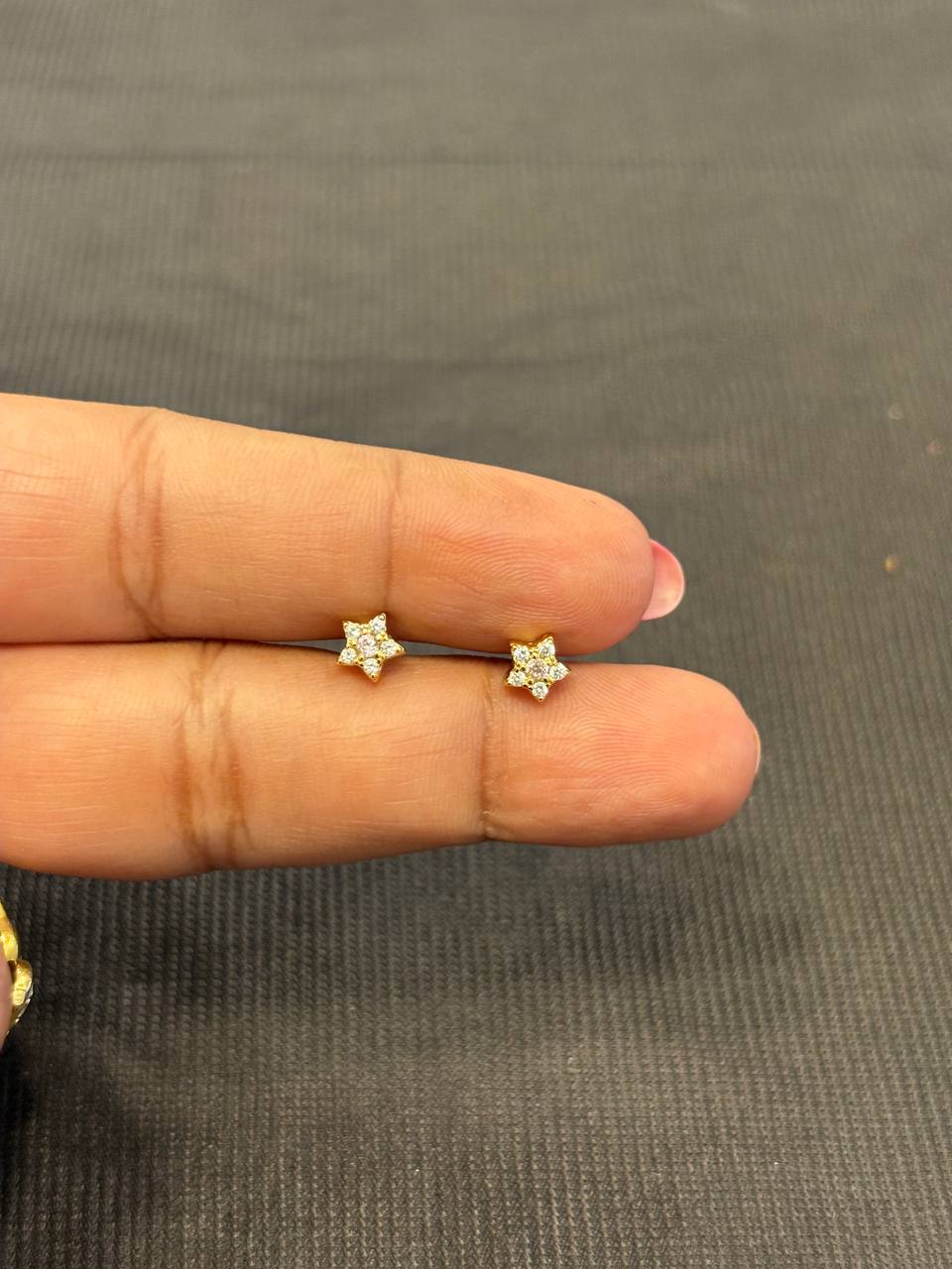 Silver S nakshtra second stud with gold finish