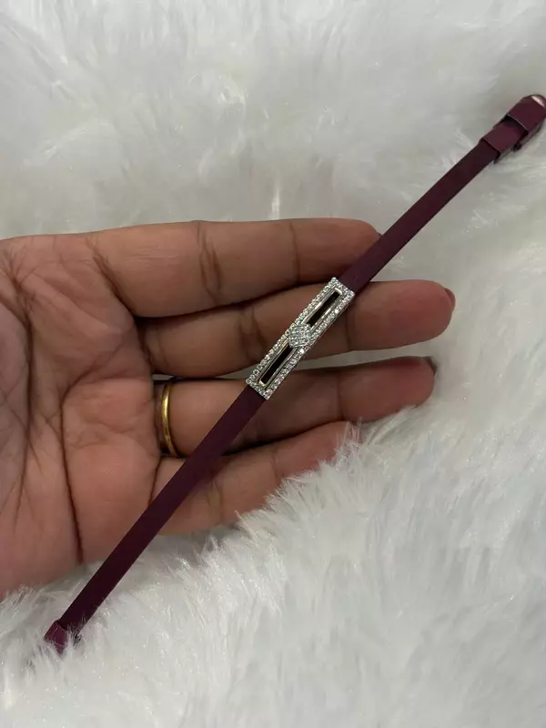 Silver senkathir band with rosegold finish