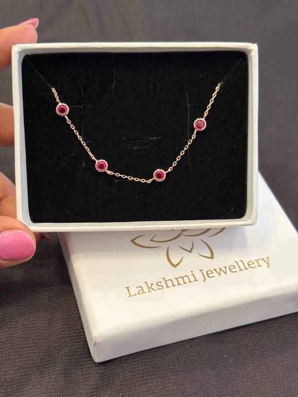 Silver pink round bracelet with rosegold finish