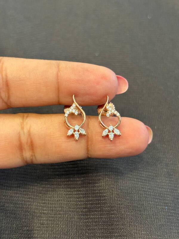 Silver thuli stud with rosegold finish