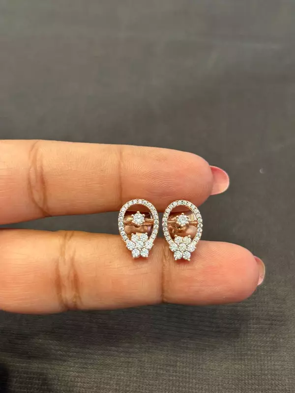 Silver pirai stud with rosegld finish