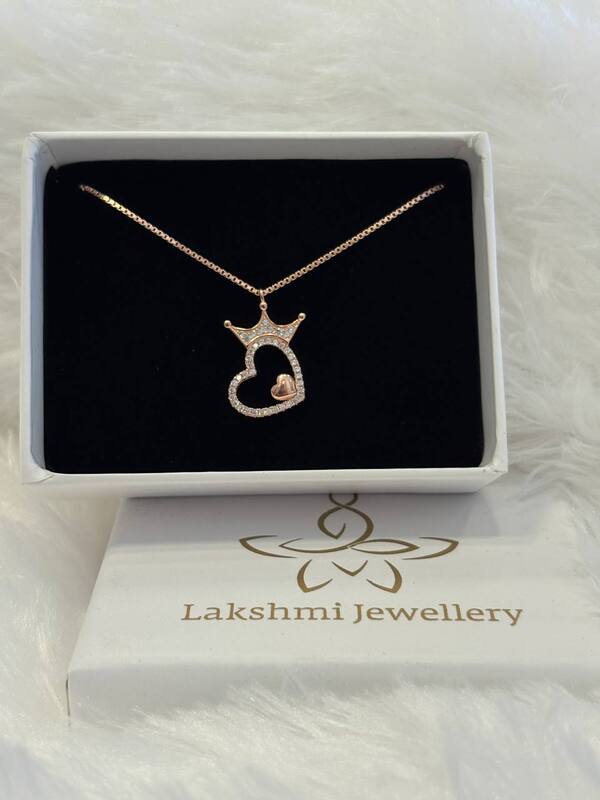 Sliver loyal heart chain with rosegold finish