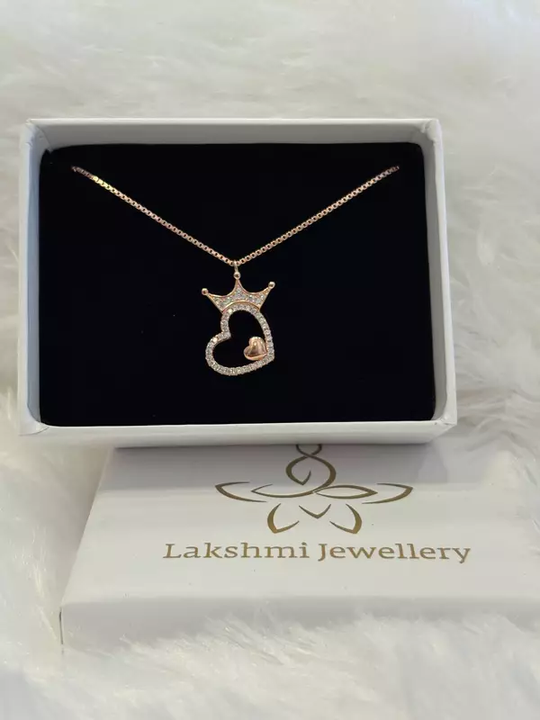 Sliver loyal heart chain with rosegold finish