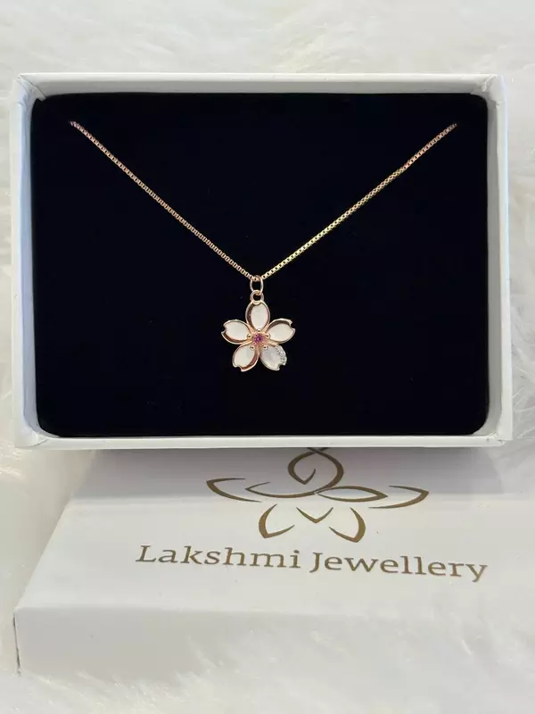 Silver siraya chain with rosegold finish