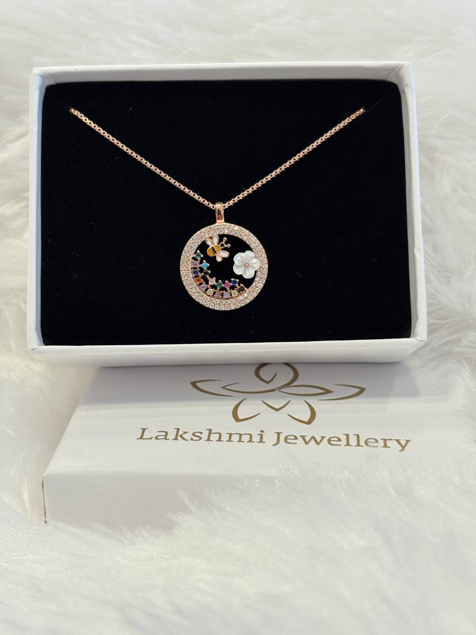 Silver secret garden chain with rosegold finish