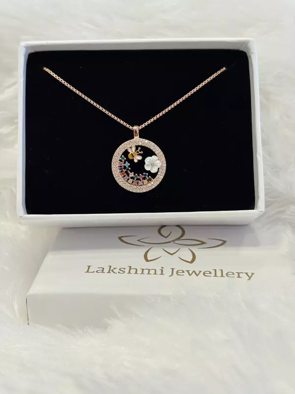 Silver secret garden chain with rosegold finish