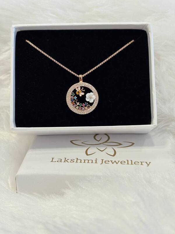 Silver secret garden chain with rosegold finish