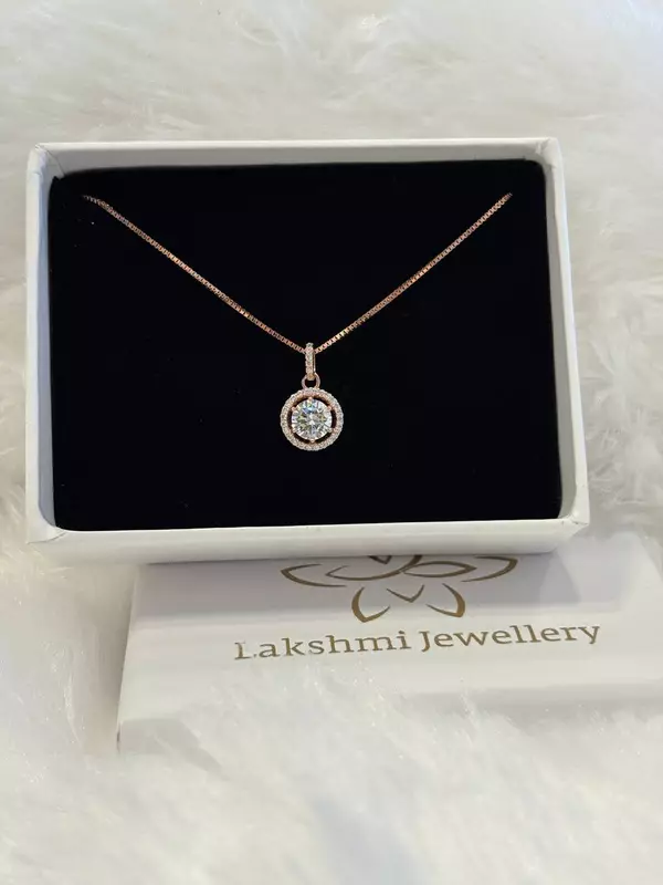 Silver shiny chain with rosegold finish