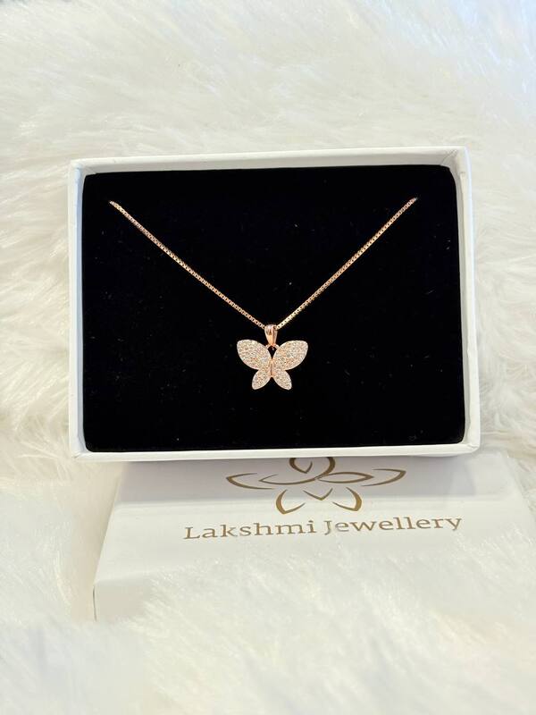 Silver whimsy chain with rosegold finish