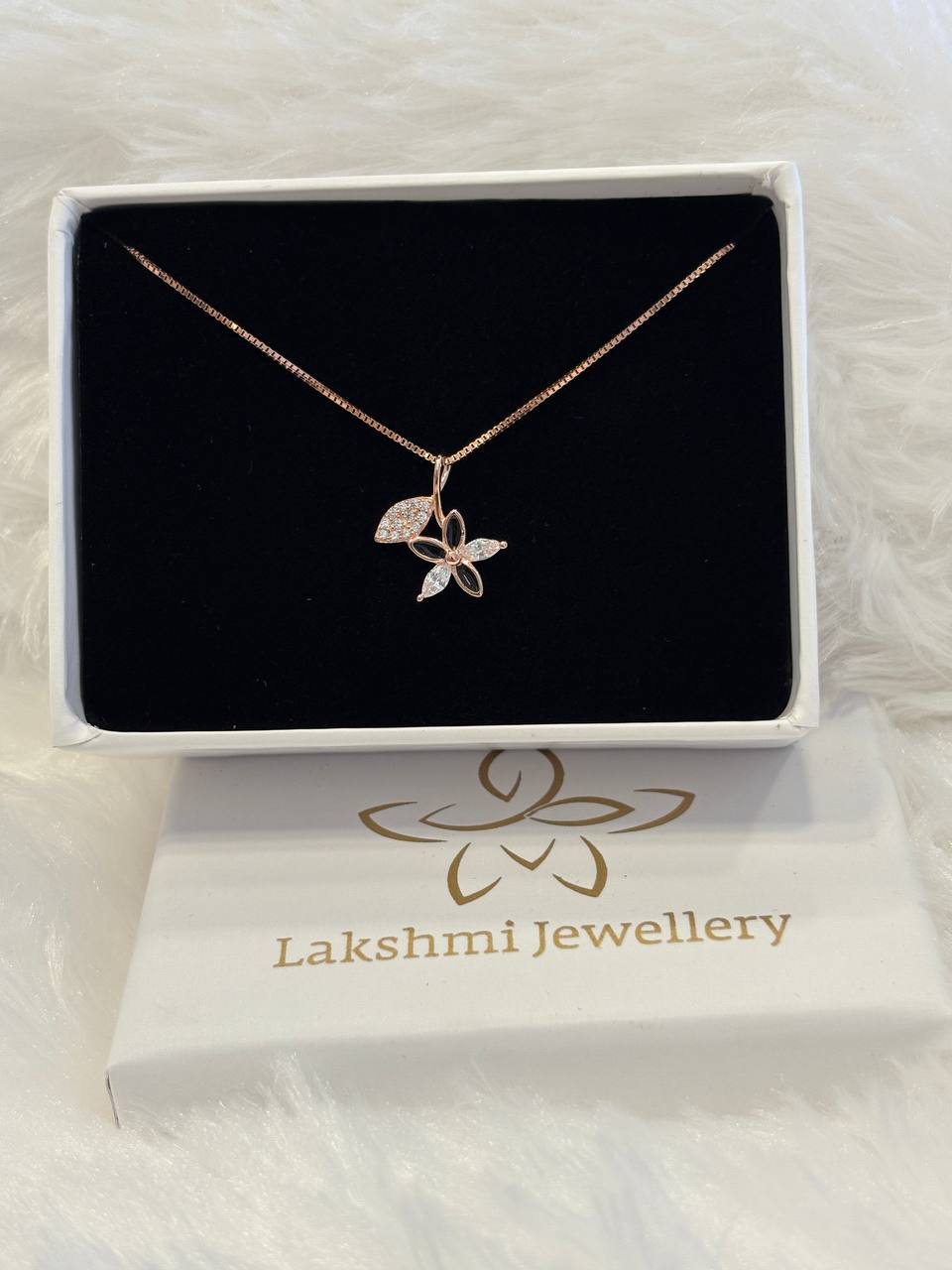 Silver serene bloom chan with rosegold finish