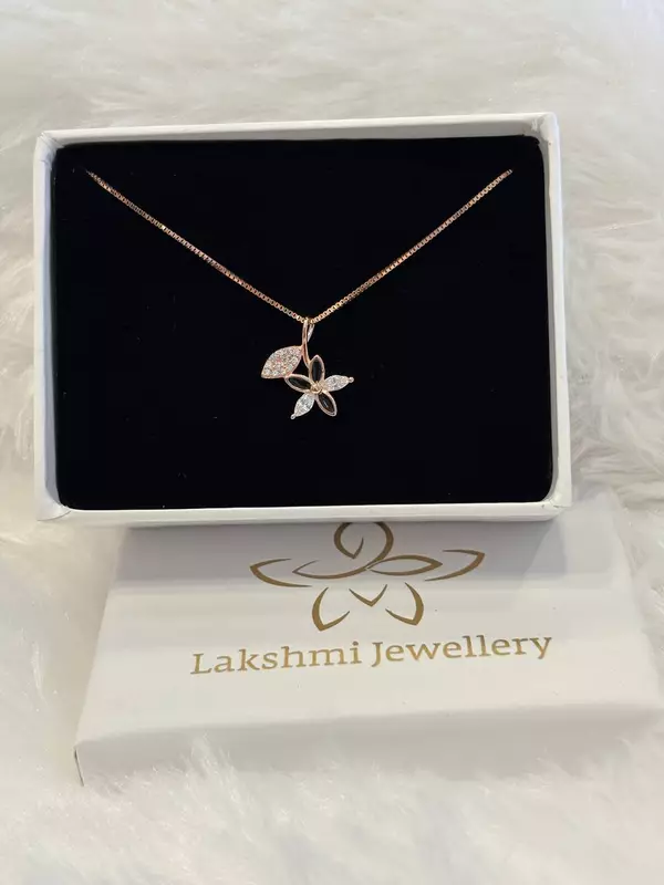 Silver serene bloom chan with rosegold finish