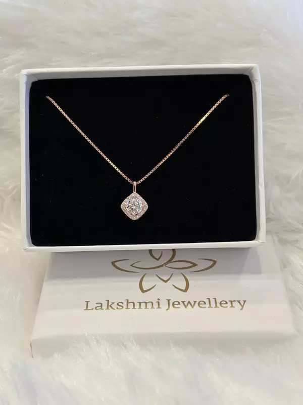 Silver square chain with rosegold finish
