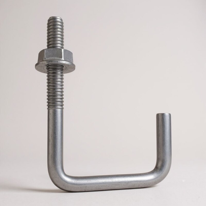 SS J Bolt – M8 x 40mm x 40mm (Fits 1.5" Square Metal Tube) for Solar Panel Fitting -1 qty