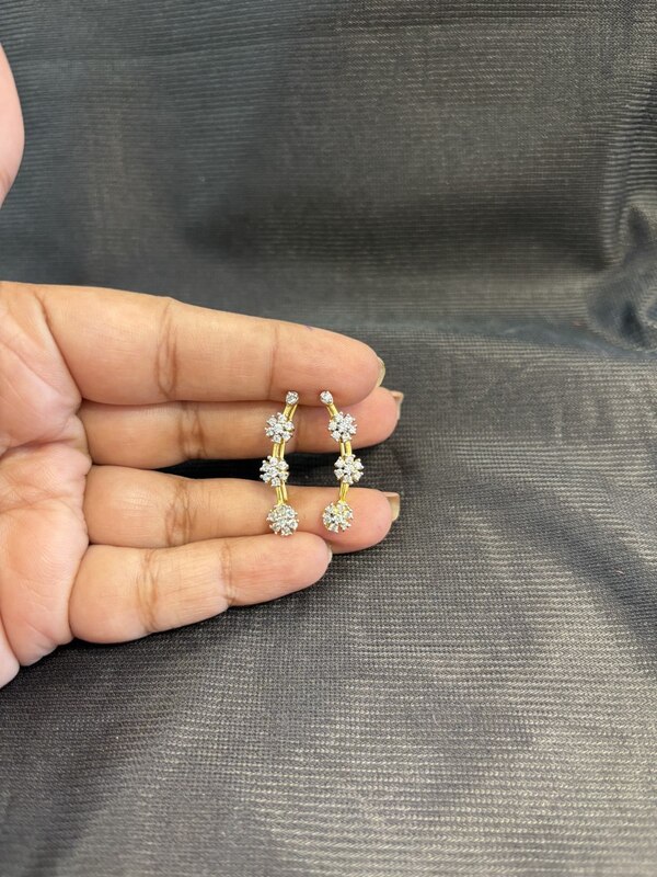 Silver thogai ear cuff with gold finish