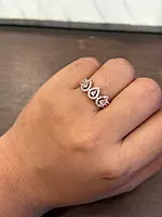 Silver crown adjustable ring with rosegodl finish