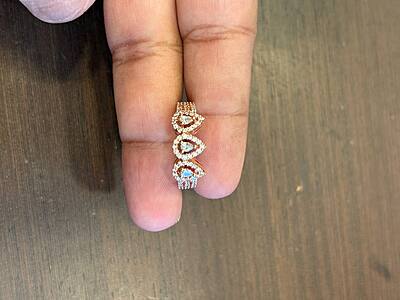 Silver crown adjustable ring with rosegodl finish