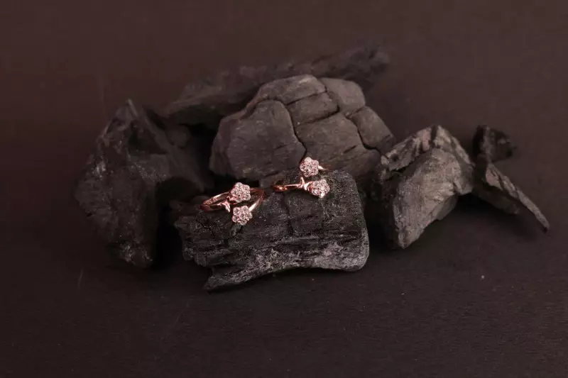 Silver padma toe ring with rosegold finish