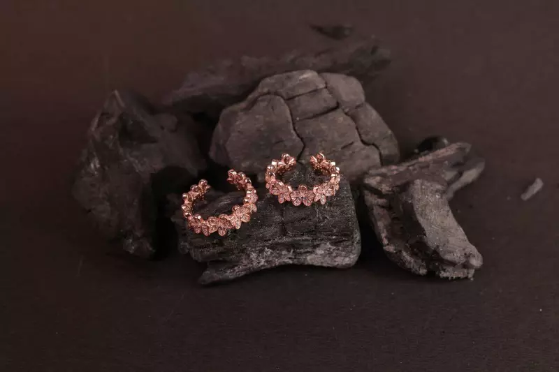 Silver ananya toe ring with rosegold finish