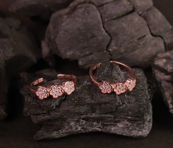 Silver maram white with rosegold finish