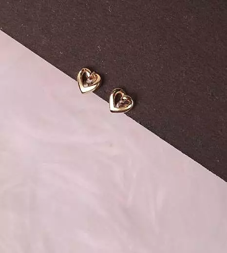 Silver hearty second stud with gold finish