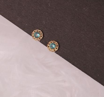 Silver bluie round with rosegold finish