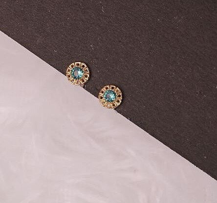 Silver bluie round with gold finish