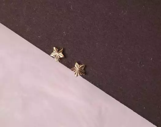 Silver new nakshthra second stud with gold finish