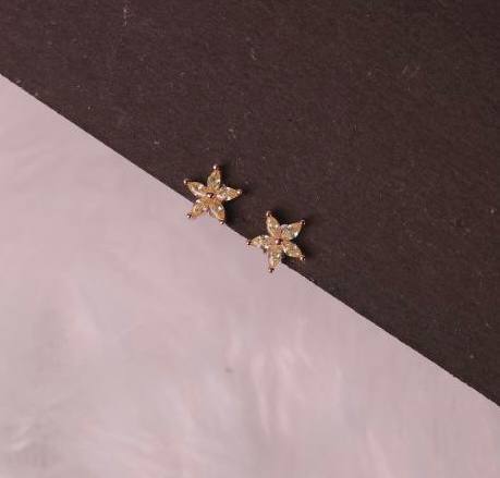 Silver yellow big second stud wihrosegold finish