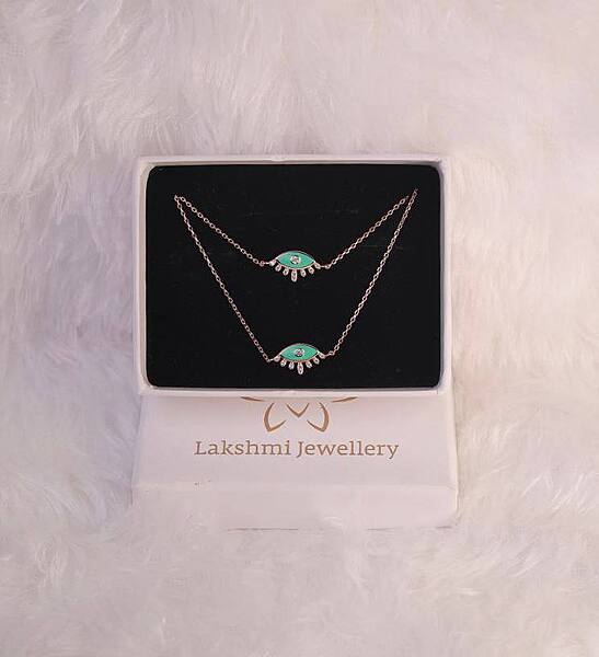 Silver evileye anklet with rosegold finish