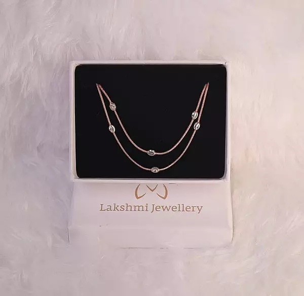 Silver ball1 anklet with rosegold finish