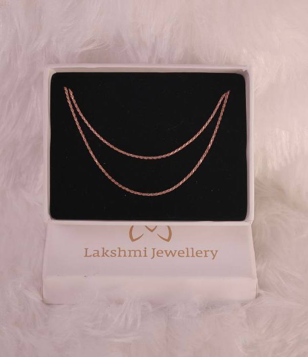 Silver twisted anklet with rosegold finish