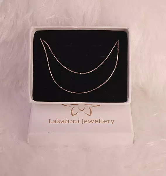 Silver dhega anklet with rosegold finish