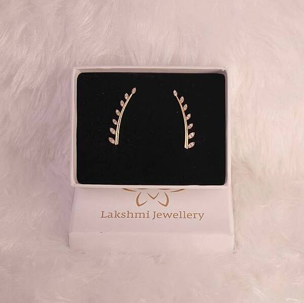 Silver leaf ear cuff with gold finish