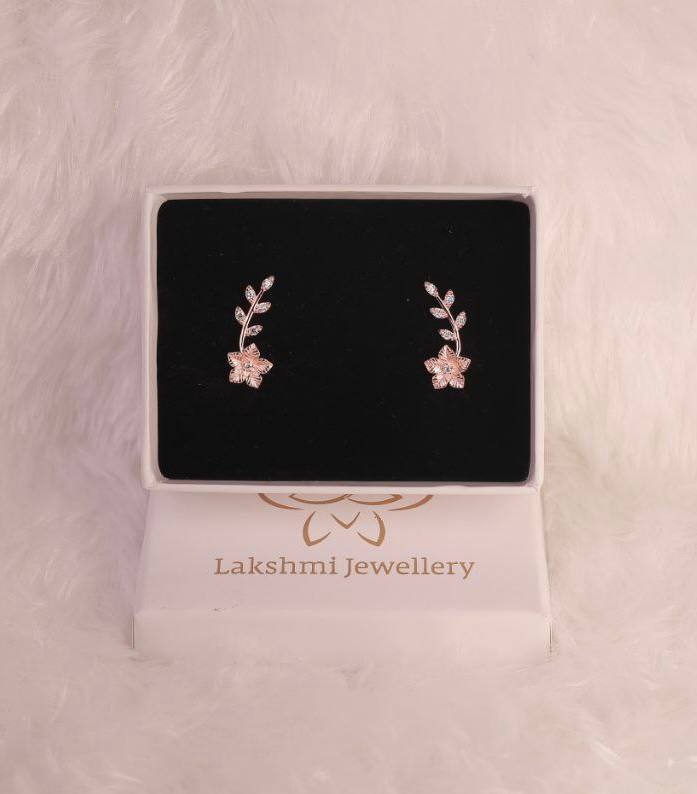 Silver divine ear cuff with rosegold finish