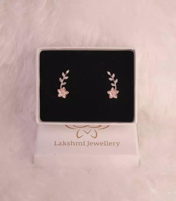 Silver divine ear cuff with rosegold finish