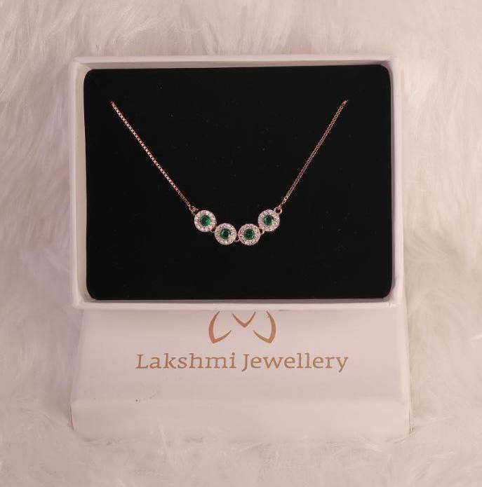 Silver green bracelet with rosegold finish