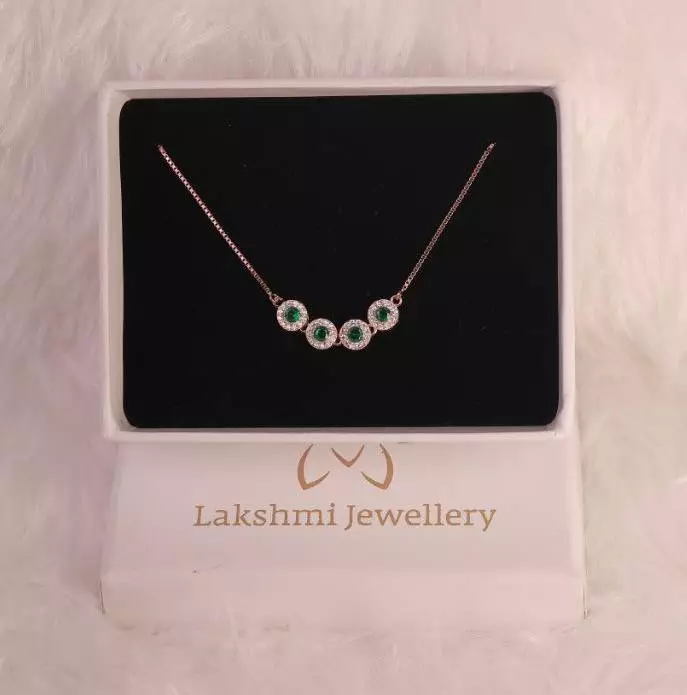 Silver green bracelet with rosegold finish