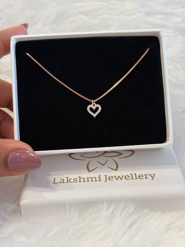 Silver hearty chain with rosegold finish