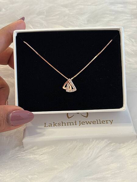 Silver iniya pendant with rosegold finish