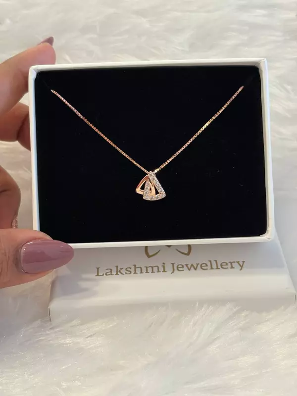 Silver iniya pendant with rosegold finish