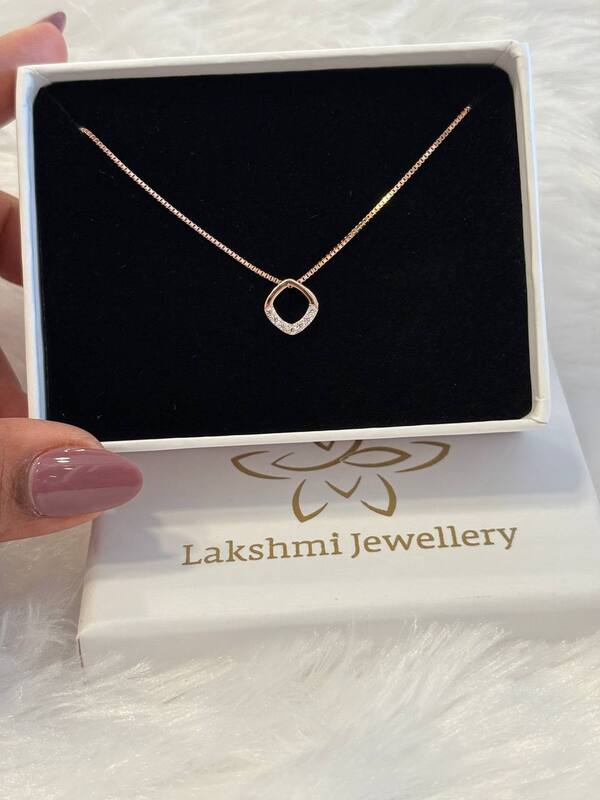 Silver veha pendant chain with rosegold finish