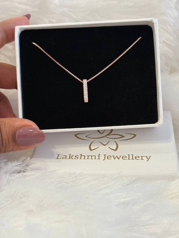 Silver aradhaya pendant chain with rosegold finish