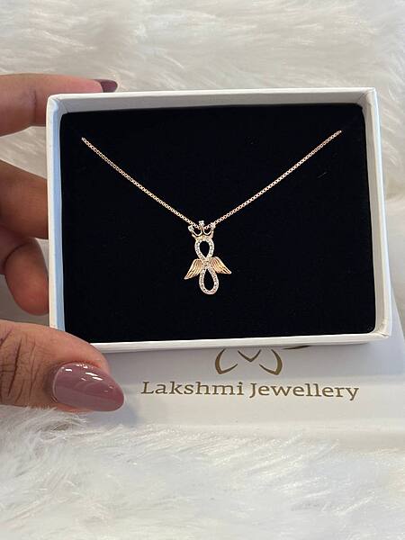 Silver siragu pendant chain with rosegold finish