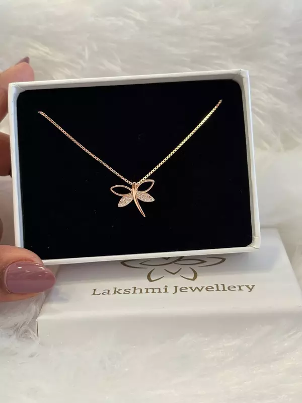 Silver thisya pendant chain with rosegold finish