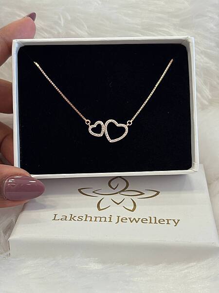 Silver anamika pedant chain with rosegold finish