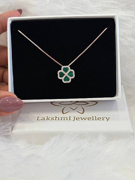 Silver thenmozhi pedant chain with rosegold finish