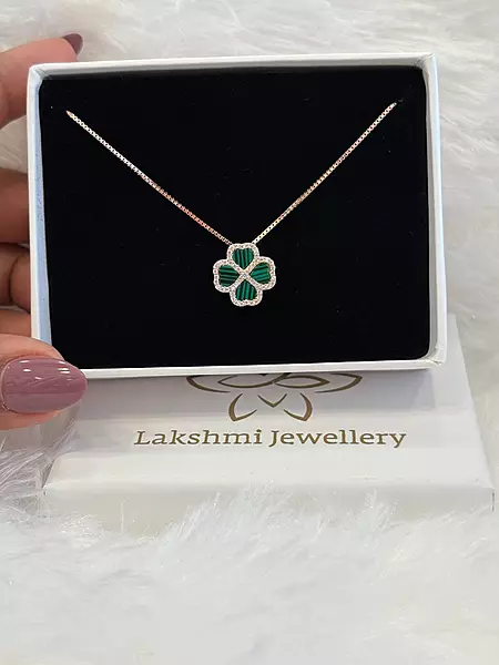 Silver thenmozhi pedant chain with rosegold finish