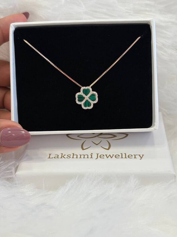 Silver thenmozhi pedant chain with rosegold finish