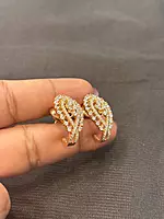 Silver pavizha stud with rosegold finish