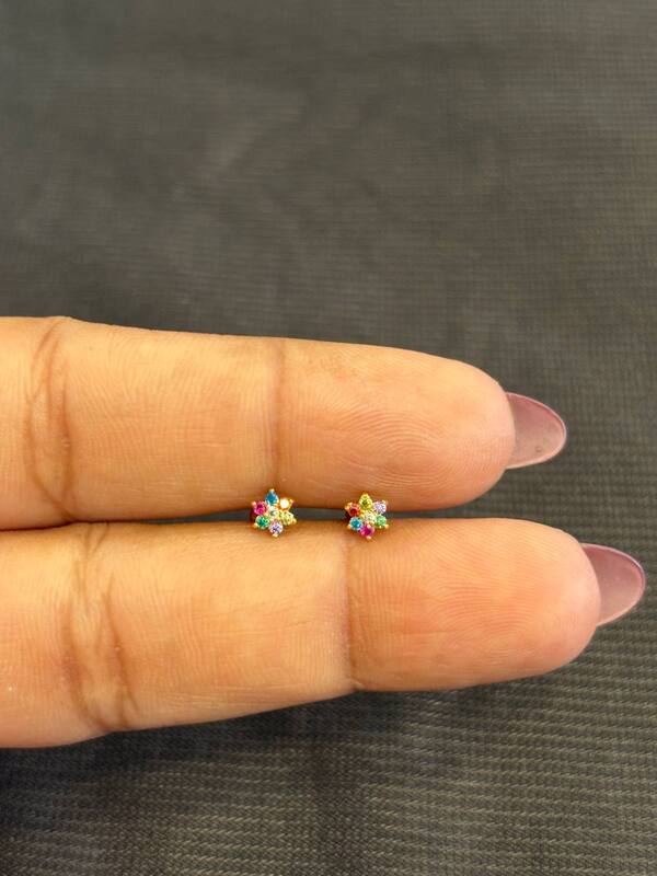 Dia multicolour 9 carat stud